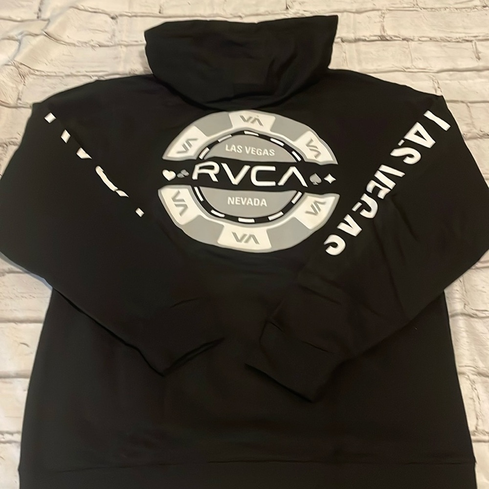 New RVCA Men’s black and white hoodie - Picture 2 of 2